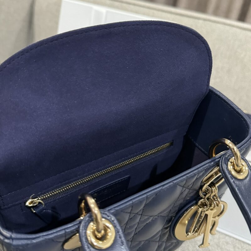 Small Lady Dior My ABCDior Bag Deep Ocean Blue Cannage Lambskin - Image 2