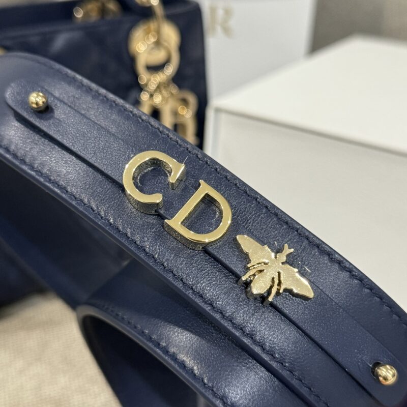 Small Lady Dior My ABCDior Bag Deep Ocean Blue Cannage Lambskin - Image 6