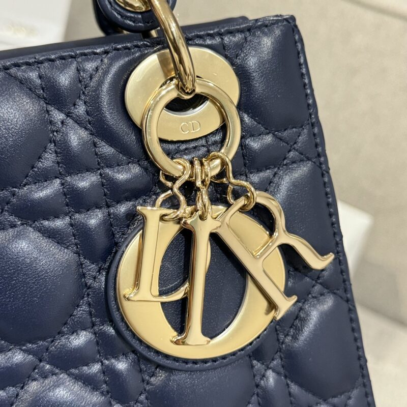 Small Lady Dior My ABCDior Bag Deep Ocean Blue Cannage Lambskin - Image 8