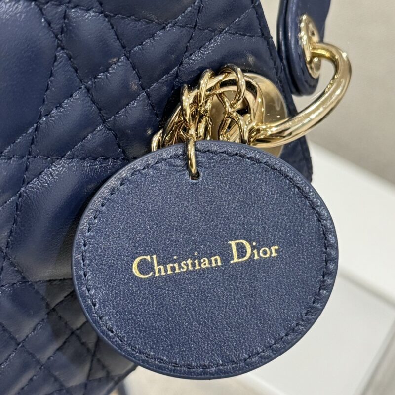 Small Lady Dior My ABCDior Bag Deep Ocean Blue Cannage Lambskin - Image 9