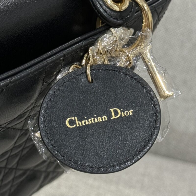 Medium Lady Dior Bag Black Cannage Lambskin - Image 8