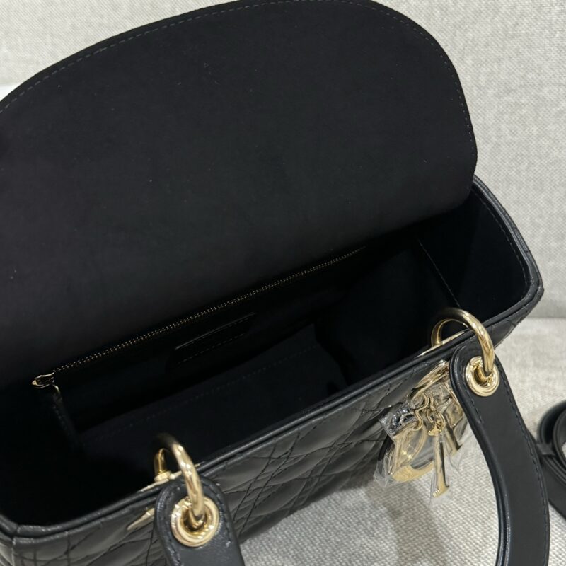 Medium Lady Dior Bag Black Cannage Lambskin - Image 2