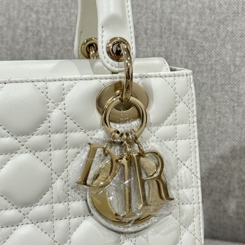 Medium Lady Dior Bag Latte Cannage Lambskin - Image 10