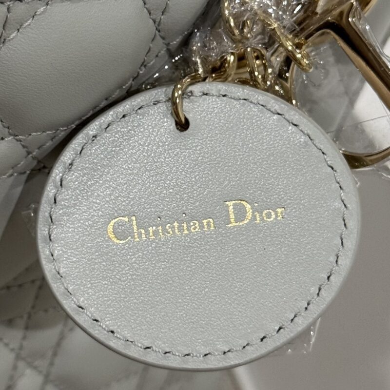 Small Lady Dior My ABCDior Bag Cloud Gray Cannage Lambskin - Image 7