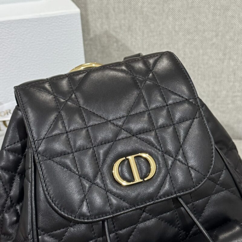 Medium Dior Caro Backpack Black Macrocannage Lambskin - Image 6