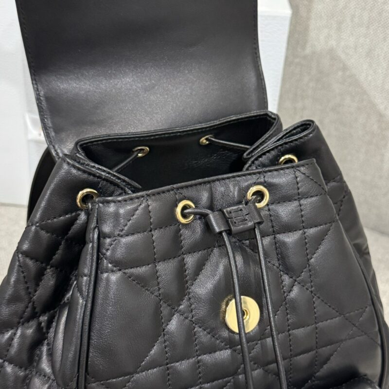 Medium Dior Caro Backpack Black Macrocannage Lambskin - Image 7