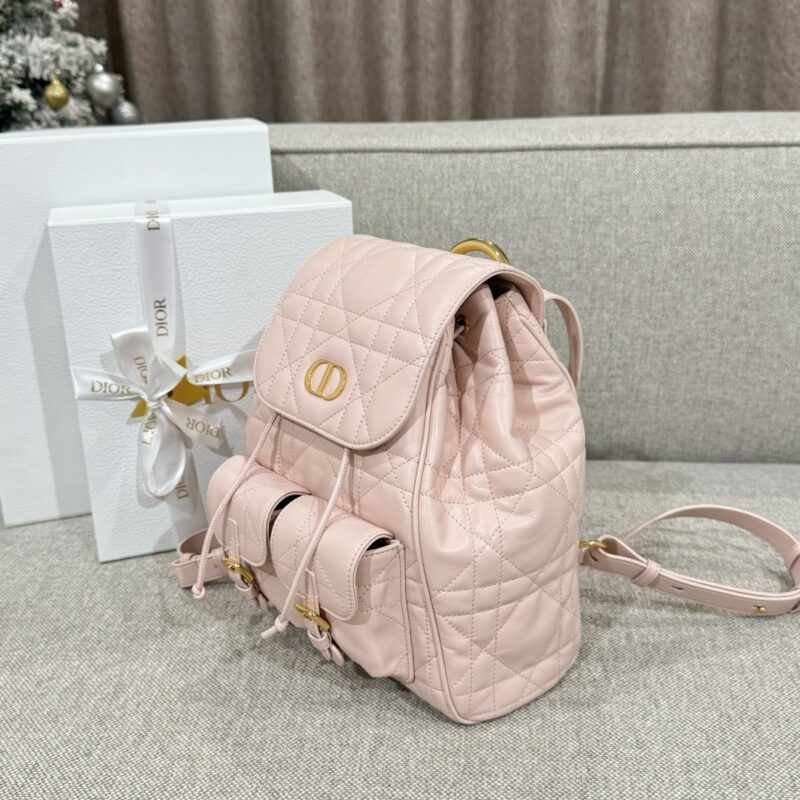 Medium Dior Caro Backpack Pink - Image 9