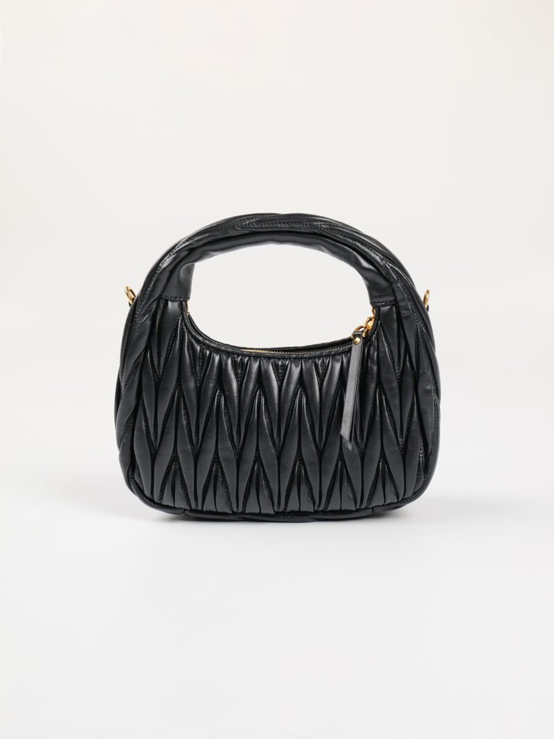 Miumiu Wander matelassé nappa leather hobo bag Black - Image 7