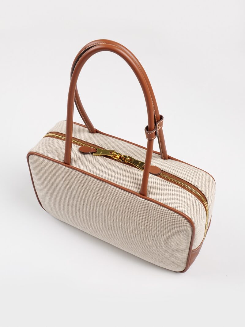 Miu Miu leather-trim canvas tote bag - Image 3