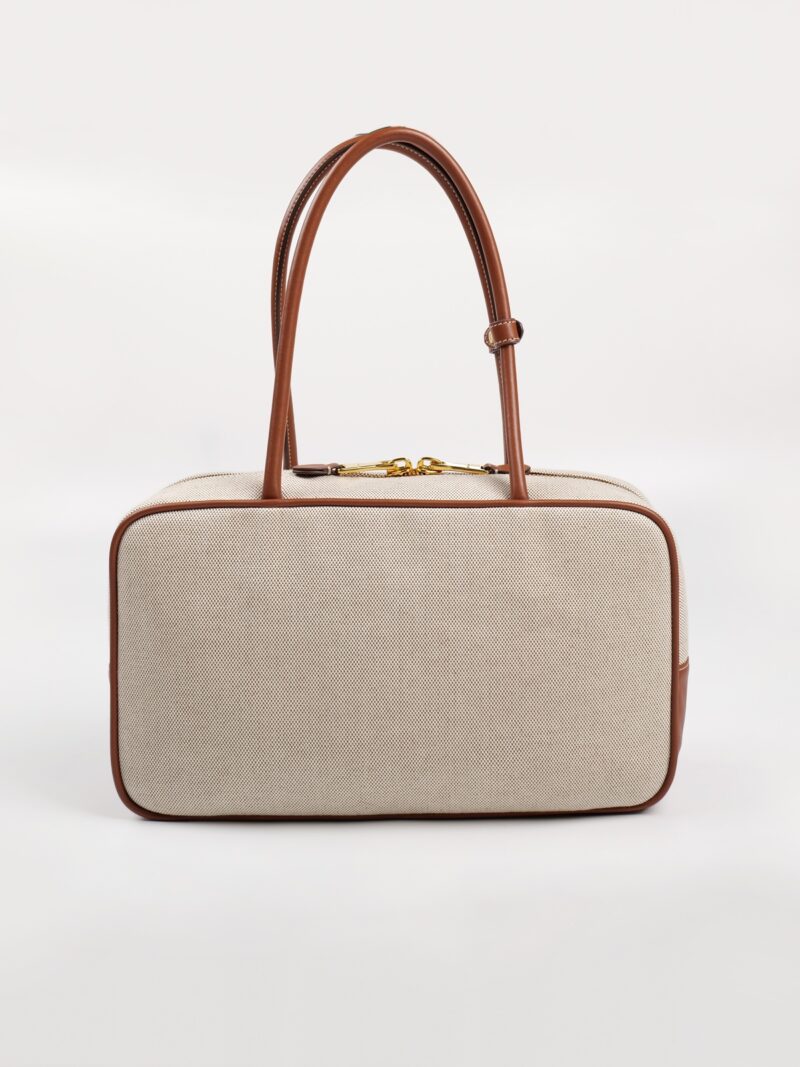 Miu Miu leather-trim canvas tote bag - Image 4