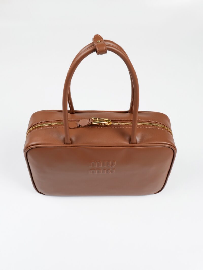 Miumiu Leather Beau bag Cognac - Image 7