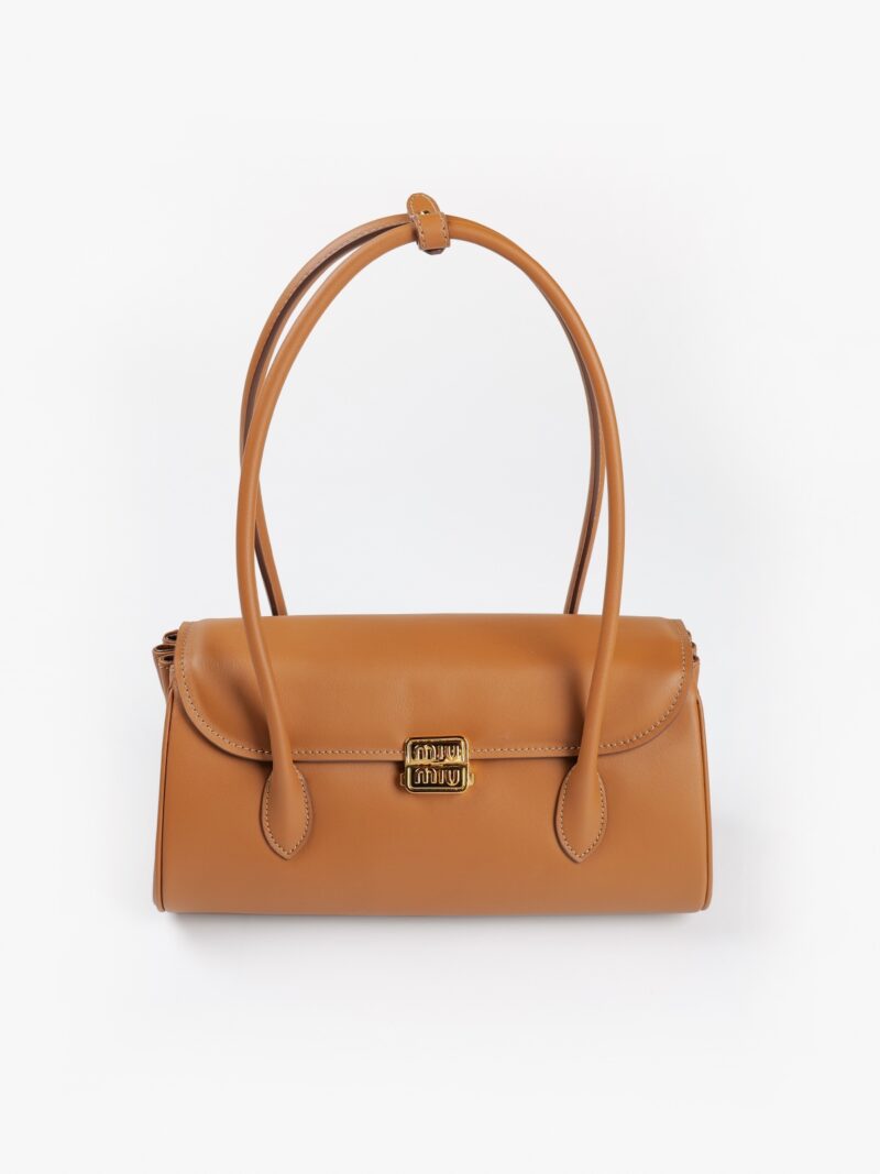 Replica Miu Miu Leather Shoulder Bag in Cognac – Classic Design with Premium Leather and Iconic Miu Miu Detail