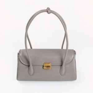 Replica Miu Miu Leather Shoulder Bag in Clay Grey – Elegant Design with Premium Leather and Signature Miu Miu Detail