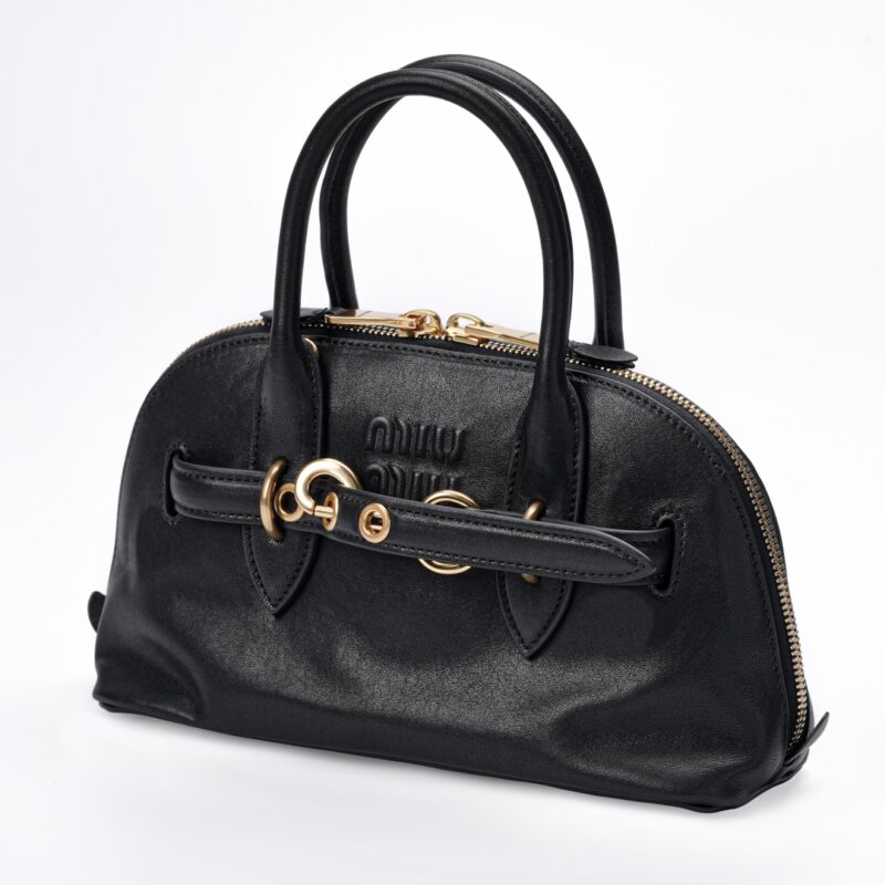 Miumiu Aventure nappa leather top-handle bag Black - Image 8