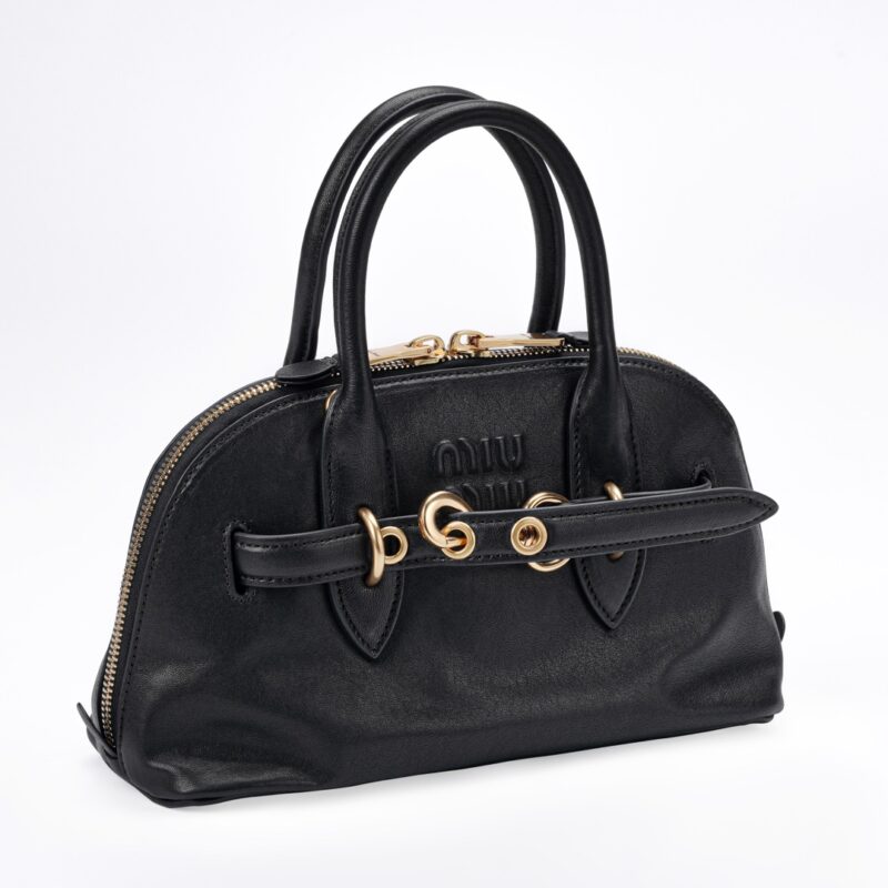 Miumiu Aventure nappa leather top-handle bag Black - Image 9