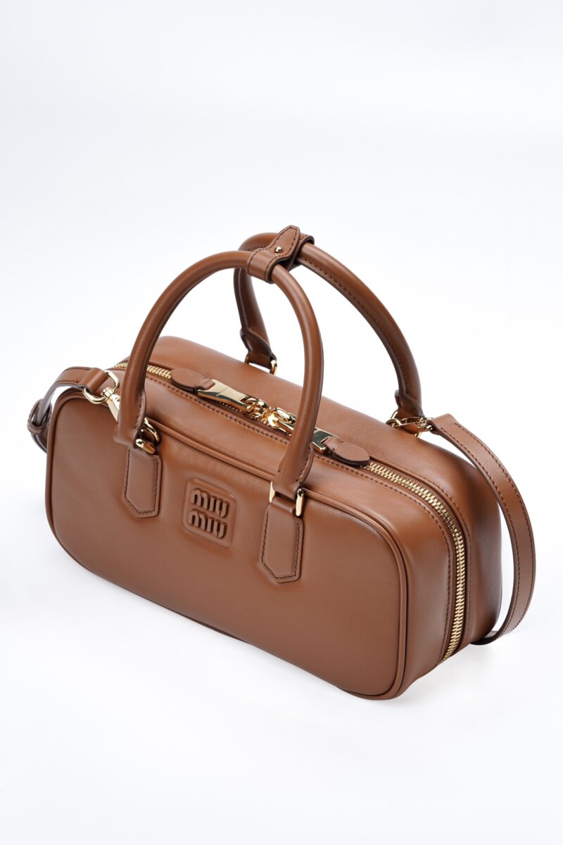 Miumiu Arcadie leather bag Cognac Large - Image 4