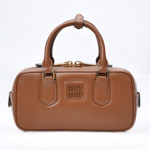 Replica Miu Miu Small Arcadie Leather Bag Cognac - Luxury designer handbag