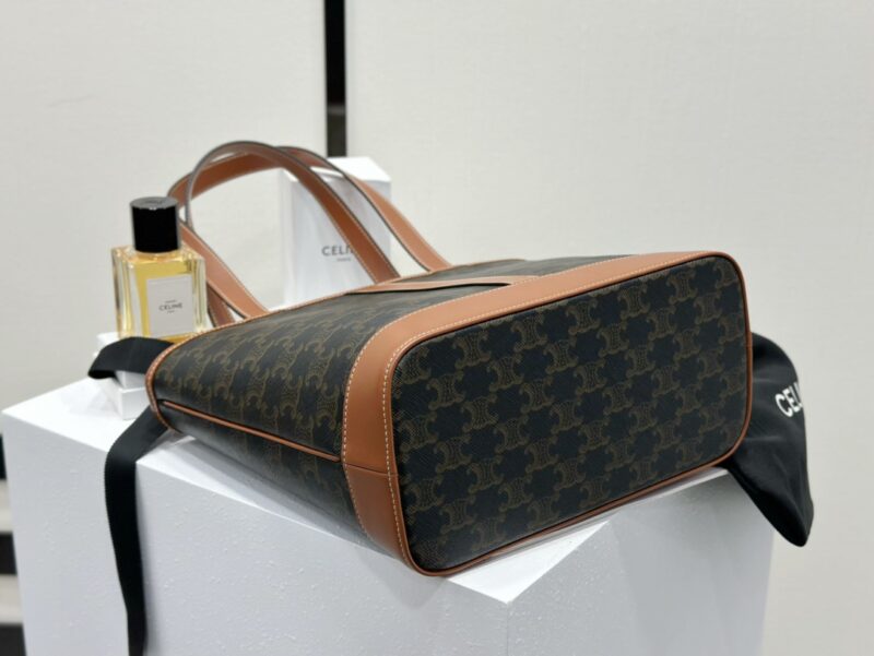 Celine SMALL CABAS in Triomphe Canvas and calfskin - Image 3