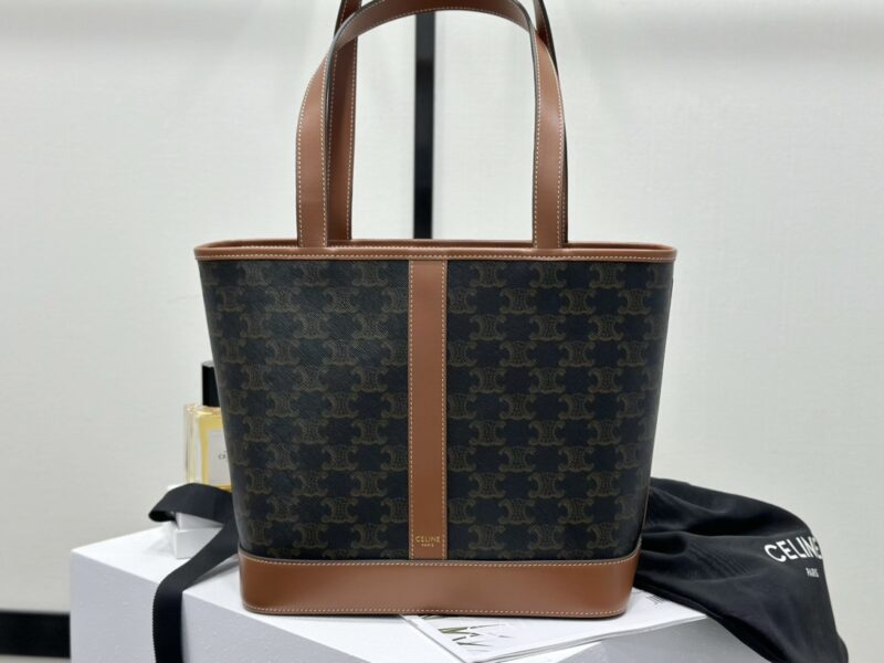 Replica Celine Small Cabas in Triomphe Canvas and Calfskin | Luxury Replica Celine Bags