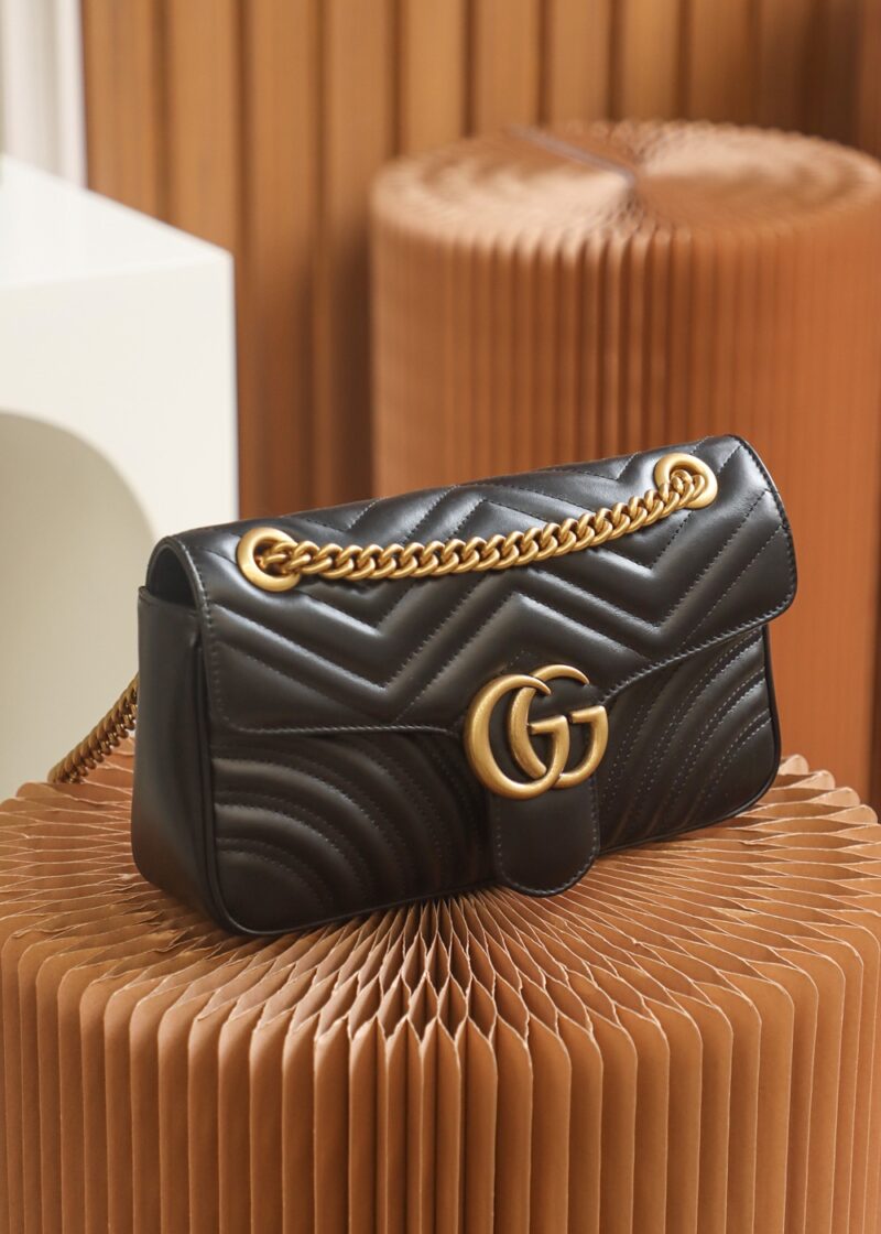 GG Marmont small shoulder bag Black Leather - Image 7