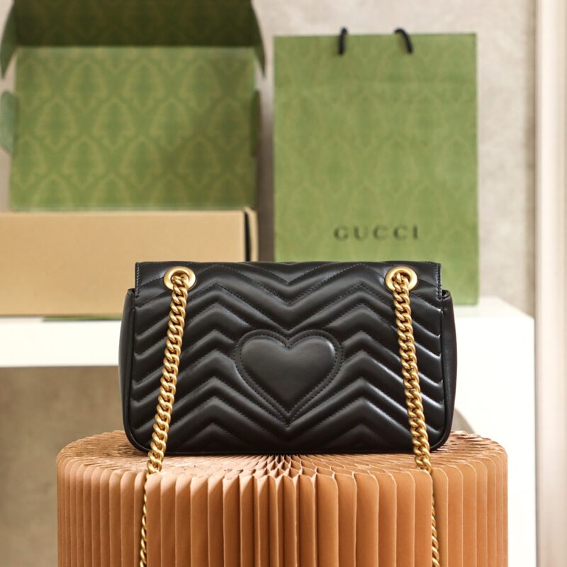 GG Marmont small shoulder bag Black Leather - Image 3