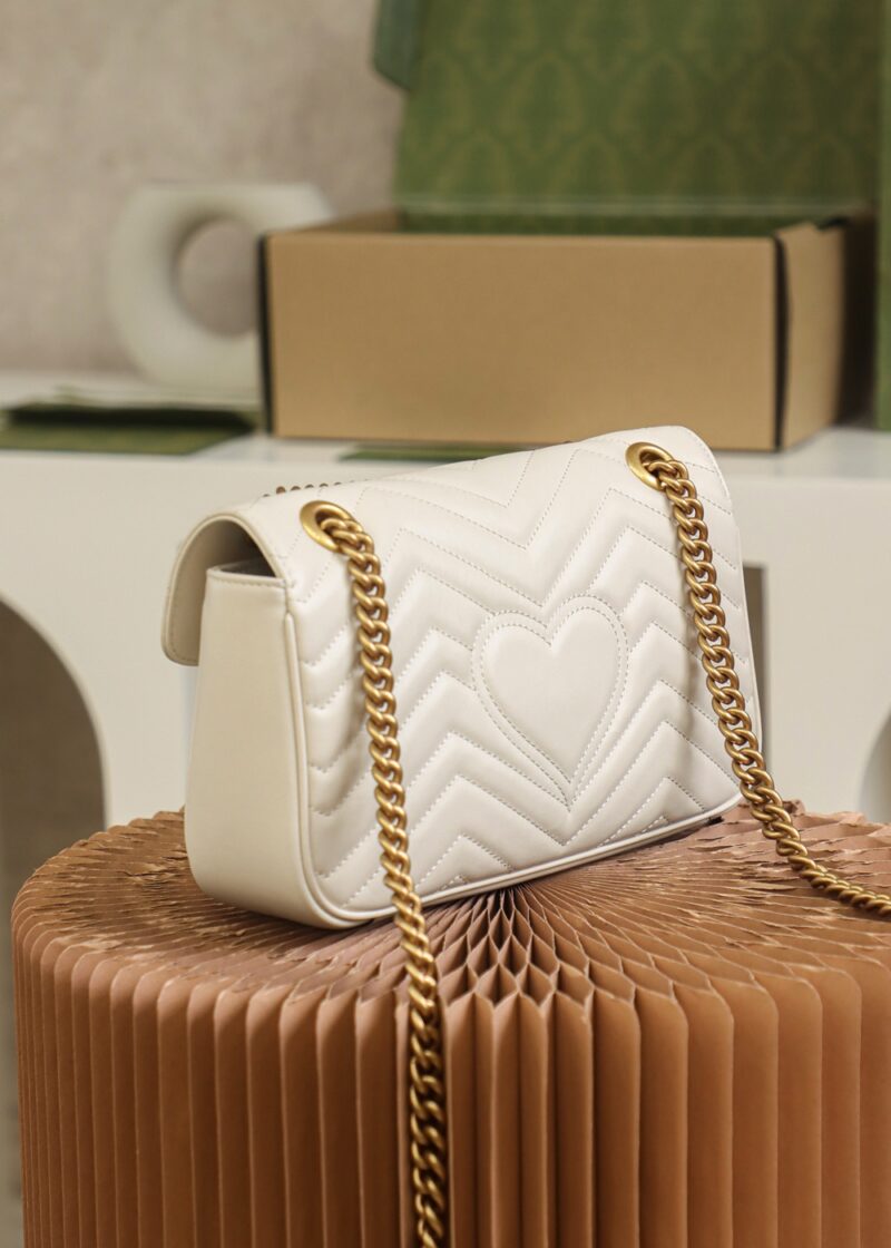 GG Marmont small shoulder bag White Leather - Image 2