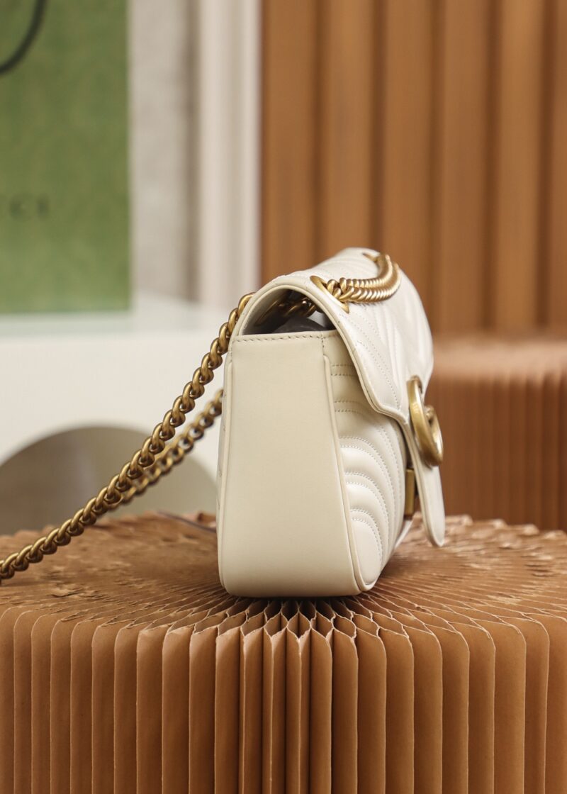 GG Marmont small shoulder bag White Leather - Image 7