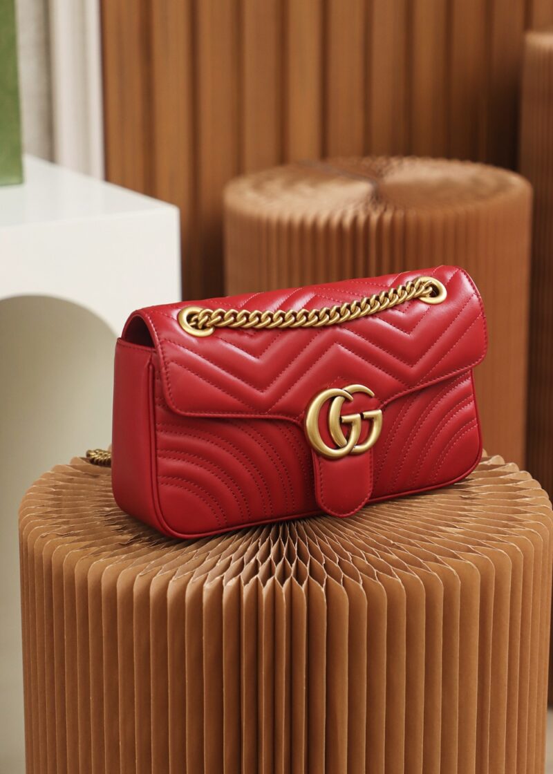 GG Marmont small shoulder bag Red Leather - Image 4