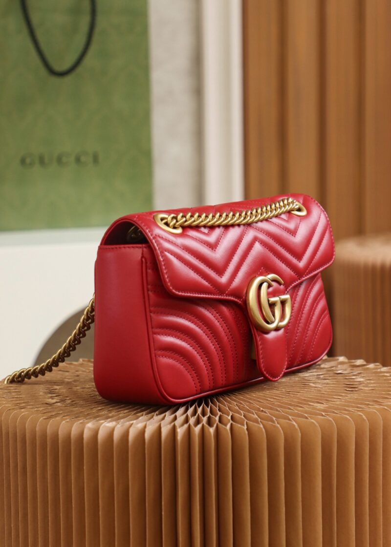 GG Marmont small shoulder bag Red Leather - Image 7