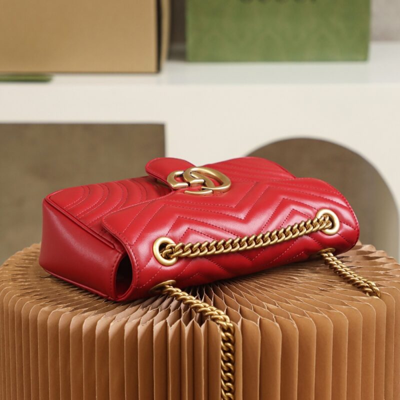 GG Marmont small shoulder bag Red Leather - Image 8