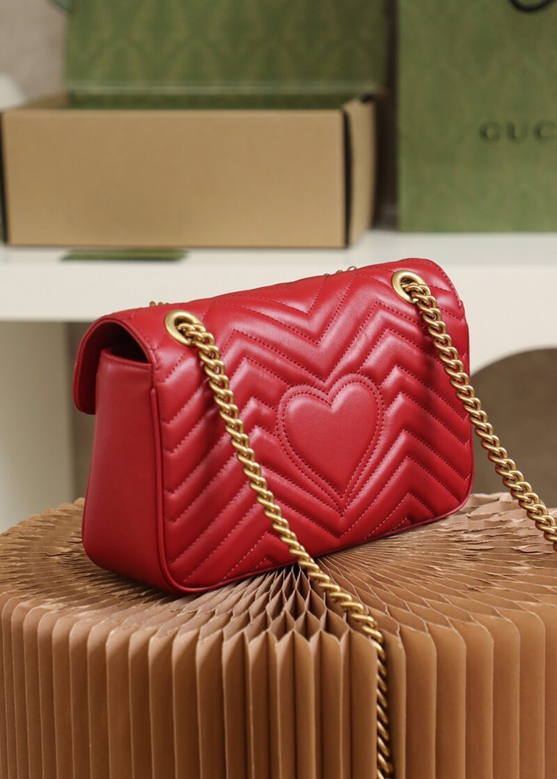 GG Marmont small shoulder bag Red Leather - Image 9