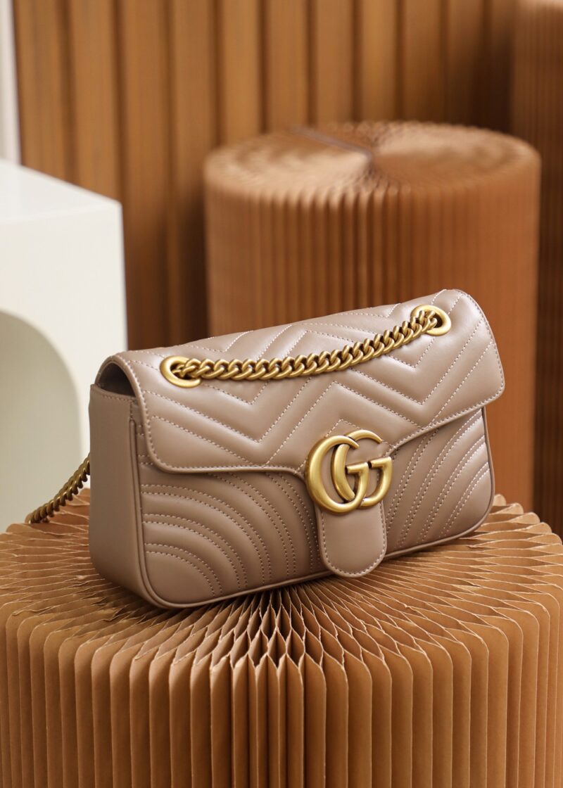 GG Marmont small shoulder bag Grey Leather - Image 9