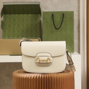 Replica Gucci Horsebit 1955 Small Shoulder Bag White – Elegant Leather Bag with Iconic Horsebit Hardware