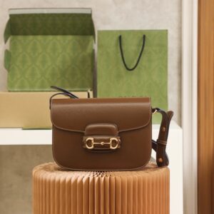 Replica Gucci Horsebit 1955 Small Shoulder Bag Brown – GG Supreme Canvas with Horsebit Hardware Luxury-Inspired Bag