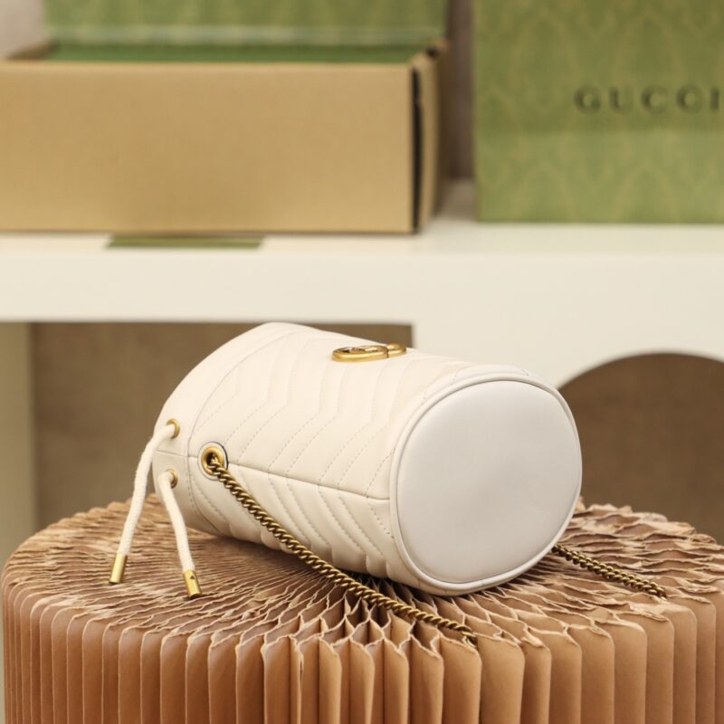 Gucci GG Marmont mini bucket bag White - Image 5