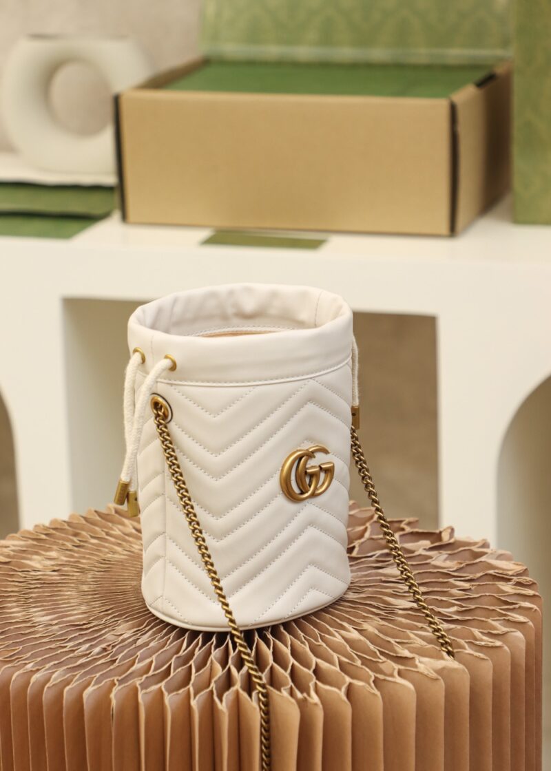 Gucci GG Marmont mini bucket bag White - Image 2