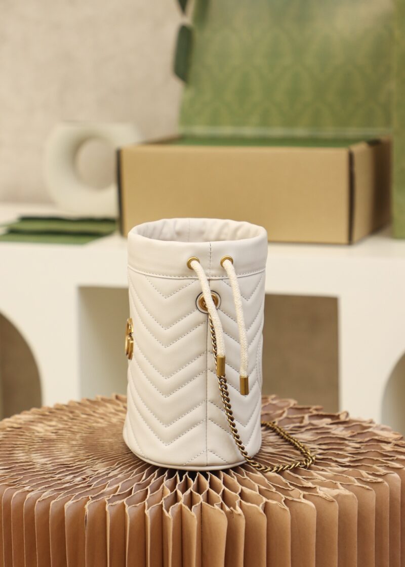 Gucci GG Marmont mini bucket bag White - Image 7