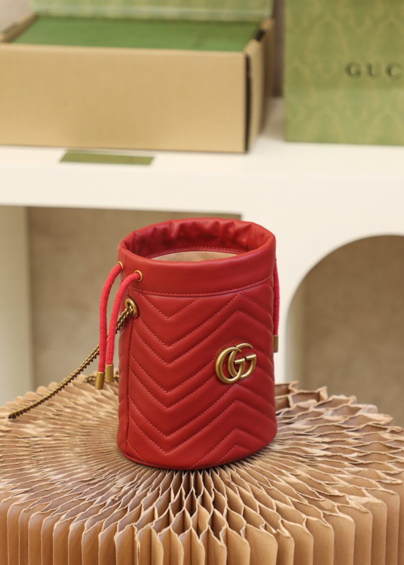 Gucci GG Marmont mini bucket bag Red - Image 3