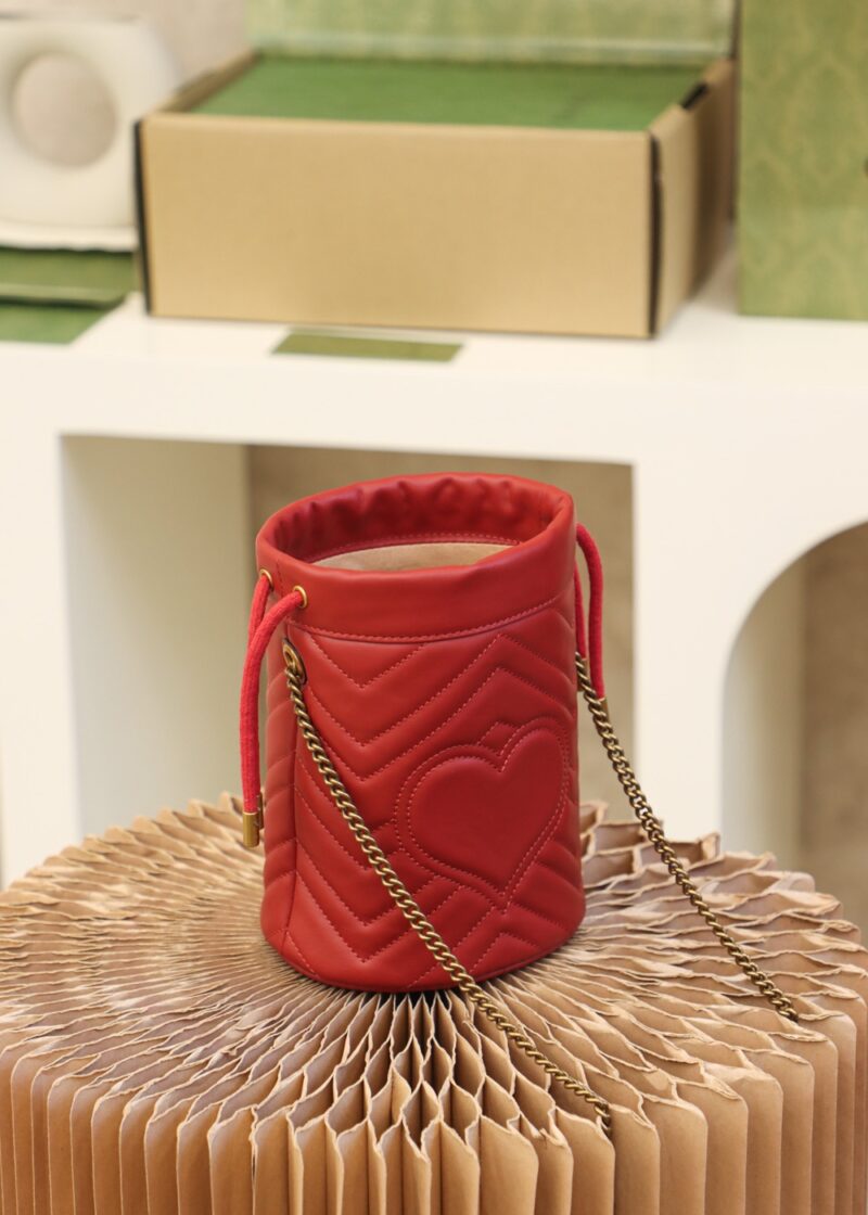 Gucci GG Marmont mini bucket bag Red - Image 7