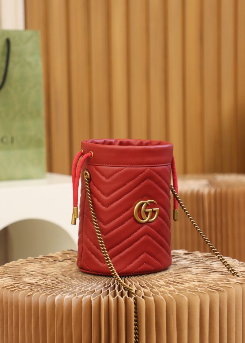 Gucci GG Marmont mini bucket bag Red - Image 8