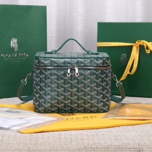 Replica Goyard Muse Vanity Case Green – Iconic Goyardine Canvas Designer-Inspired Luxury Vanity Case