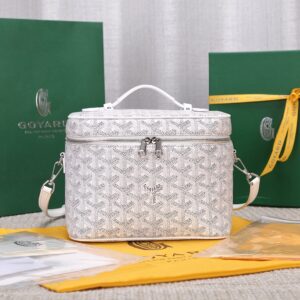 Replica Goyard Muse Vanity Case White – Iconic Goyardine Canvas Designer-Inspired Luxury Vanity Case