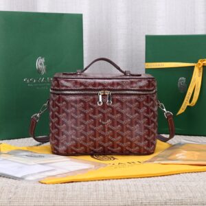 Replica Goyard Muse Vanity Case Burgundy – Elegant Goyardine Canvas Luxury Vanity Case