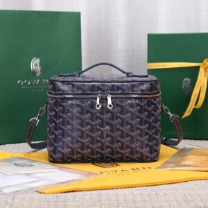 Replica Goyard Muse Vanity Case Blue – Signature Goyardine Canvas Luxury-Inspired Vanity Case