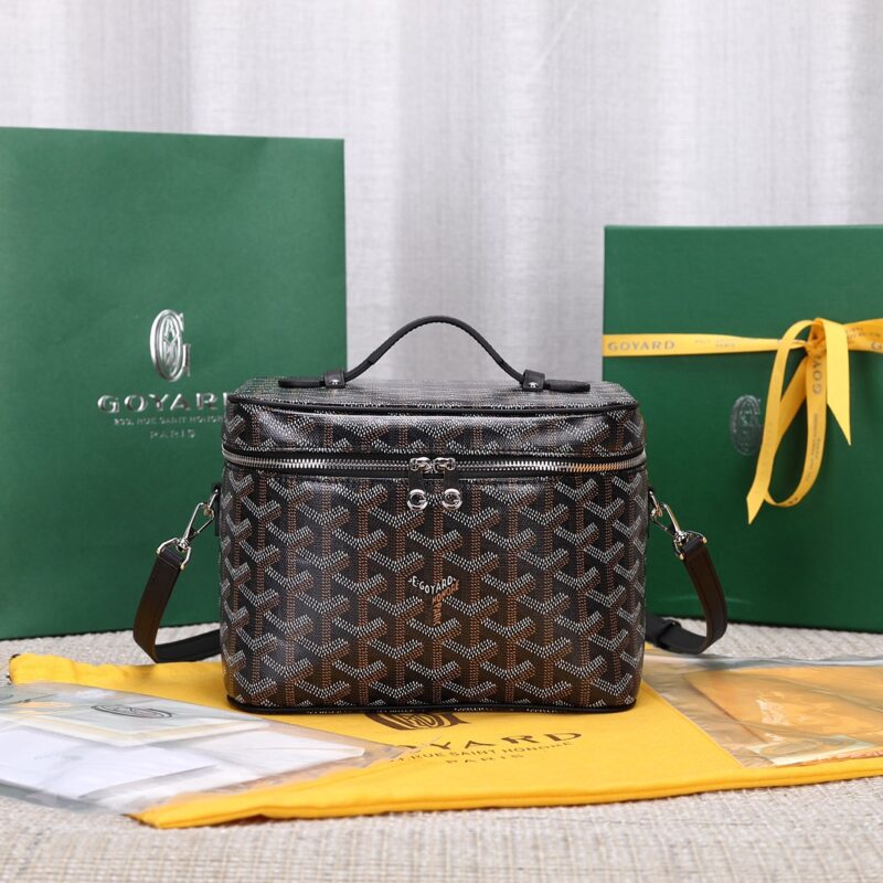 Replica Goyard Muse Vanity Case Black – Iconic Goyardine Canvas Luxury-Inspired Vanity Case