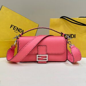 Replica Fendi Baguette Red Selleria Bag with 612 Hand-Sewn Stitches