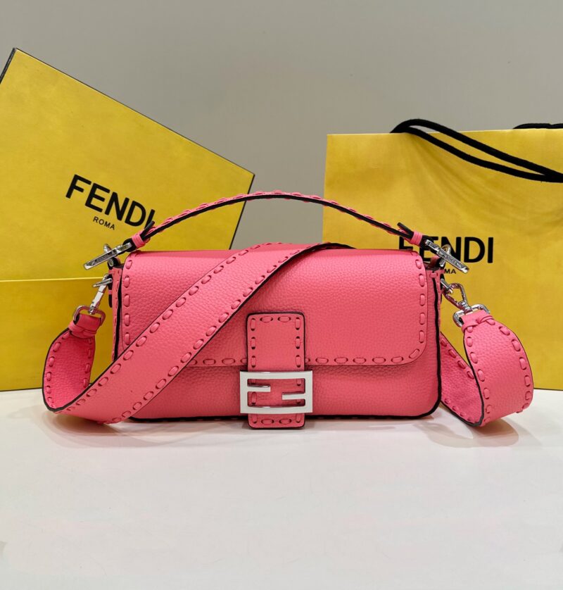 Replica Fendi Baguette Red Selleria Bag with 612 Hand-Sewn Stitches