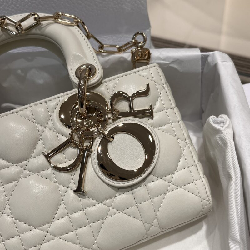 Dior Small Lady D-Joy Bag White Cannage Lambskin - Image 5