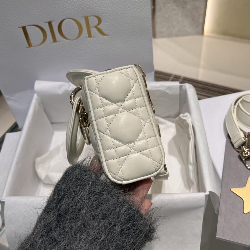 Dior Small Lady D-Joy Bag White Cannage Lambskin - Image 6