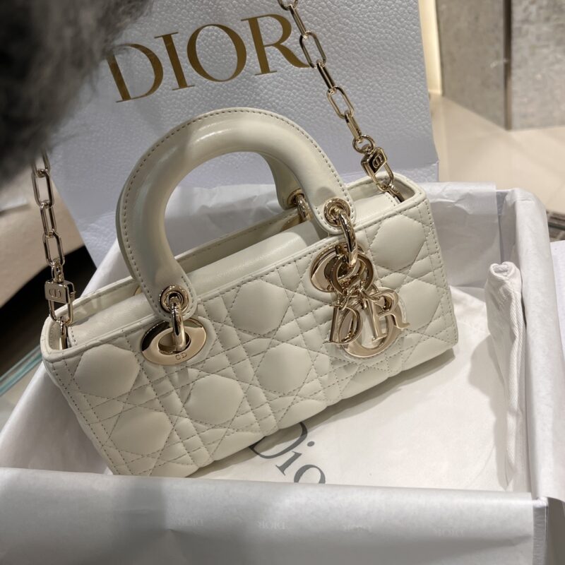 Dior Small Lady D-Joy Bag White Cannage Lambskin - Image 2